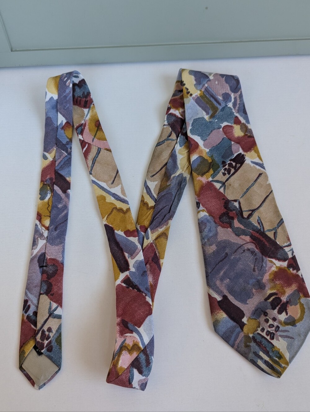 Abstract Watercolor Floral Men's Tie in Multicolor